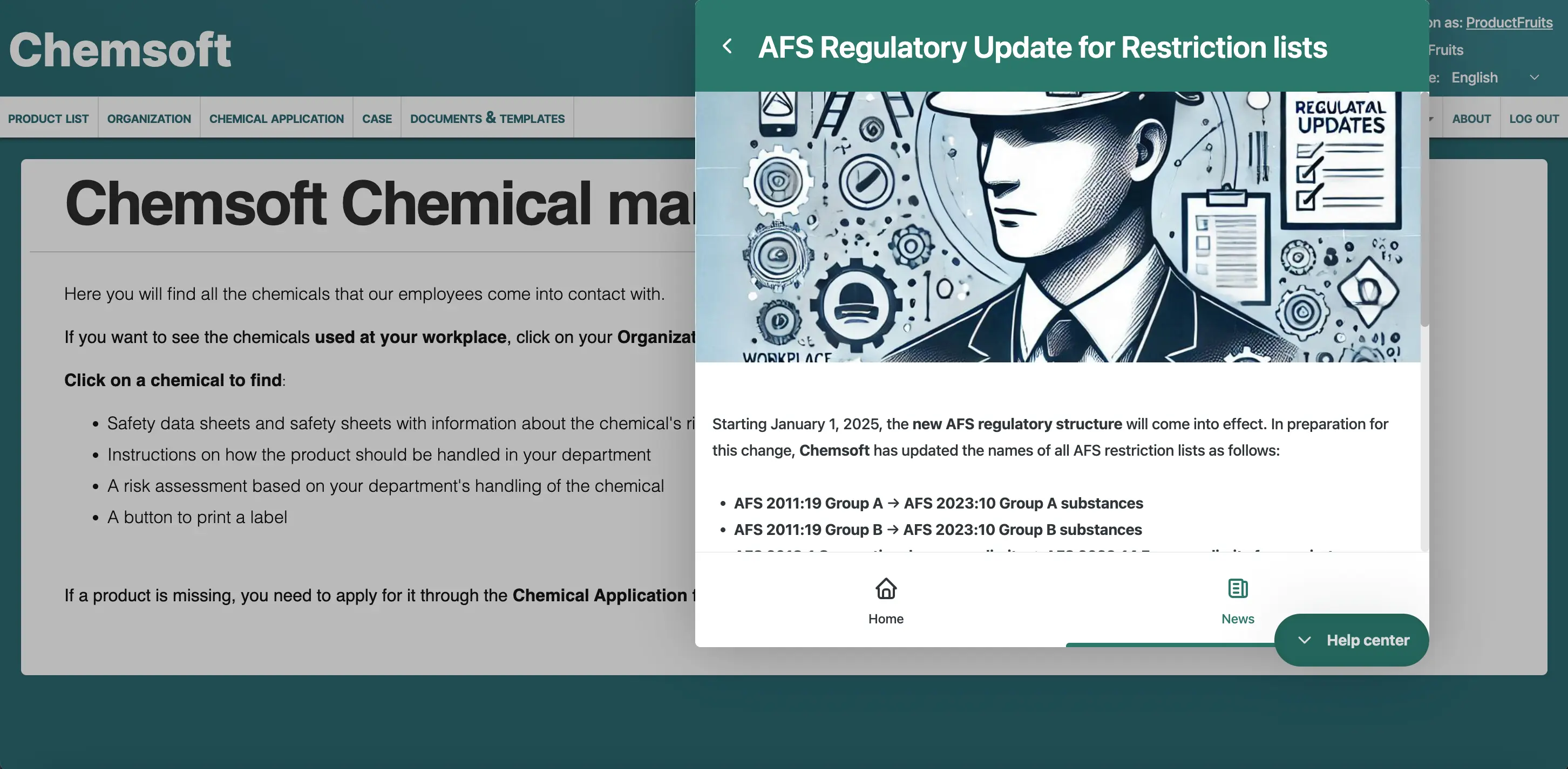 Expanded newsfeed item in the Life Ring Button